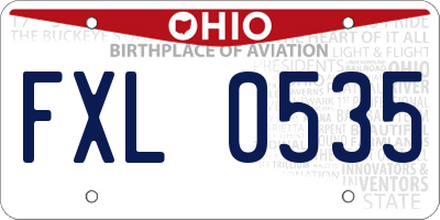 OH license plate FXL0535