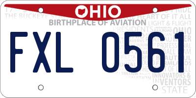 OH license plate FXL0561