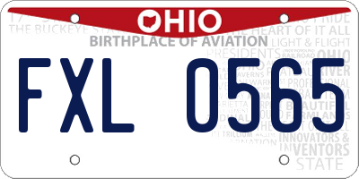 OH license plate FXL0565