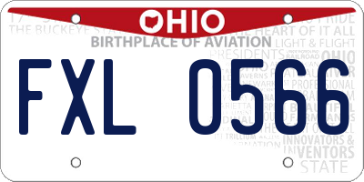 OH license plate FXL0566