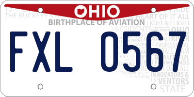 OH license plate FXL0567