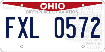 OH license plate FXL0572
