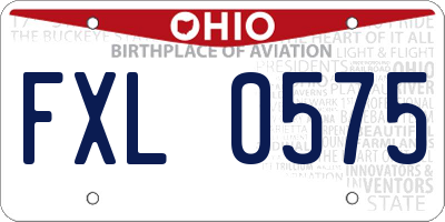OH license plate FXL0575