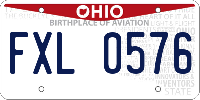 OH license plate FXL0576