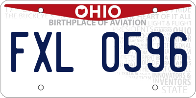 OH license plate FXL0596
