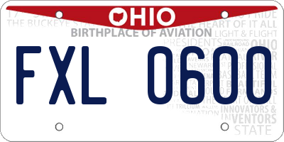 OH license plate FXL0600