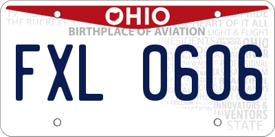 OH license plate FXL0606
