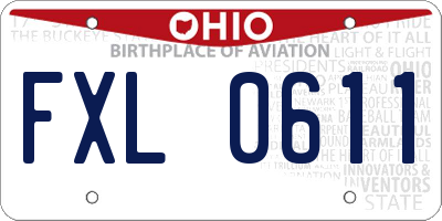 OH license plate FXL0611