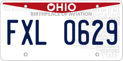 OH license plate FXL0629