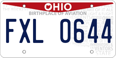 OH license plate FXL0644