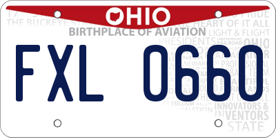 OH license plate FXL0660