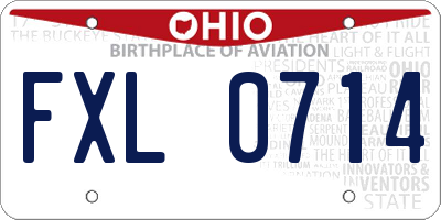OH license plate FXL0714