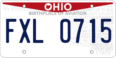 OH license plate FXL0715