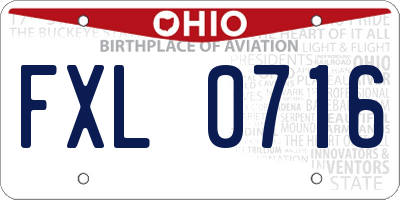 OH license plate FXL0716
