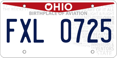 OH license plate FXL0725