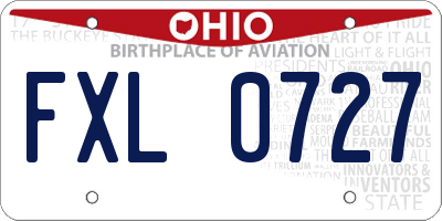 OH license plate FXL0727