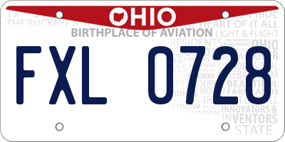 OH license plate FXL0728