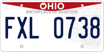 OH license plate FXL0738