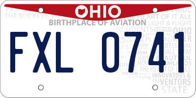 OH license plate FXL0741
