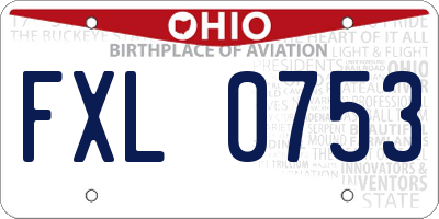 OH license plate FXL0753