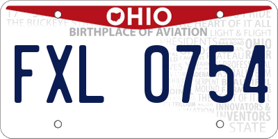 OH license plate FXL0754