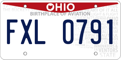 OH license plate FXL0791