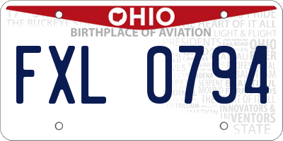 OH license plate FXL0794