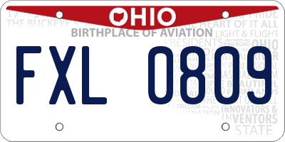 OH license plate FXL0809
