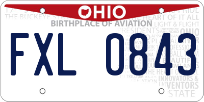 OH license plate FXL0843