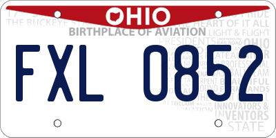 OH license plate FXL0852