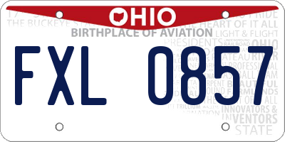 OH license plate FXL0857