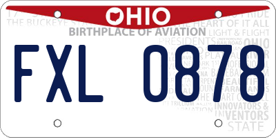 OH license plate FXL0878