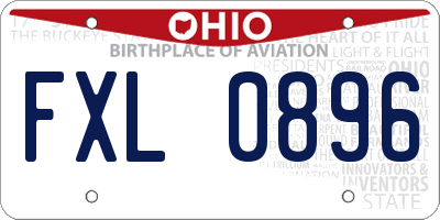OH license plate FXL0896