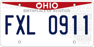 OH license plate FXL0911