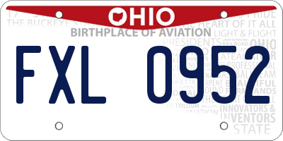 OH license plate FXL0952