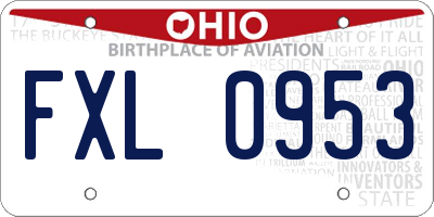 OH license plate FXL0953