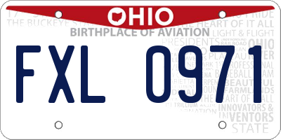 OH license plate FXL0971