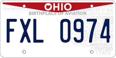 OH license plate FXL0974