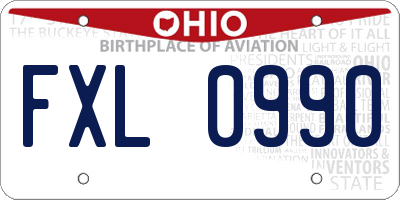 OH license plate FXL0990