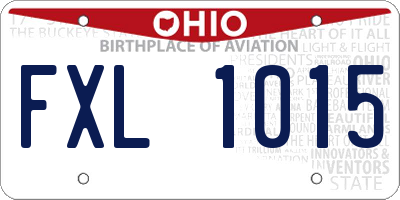 OH license plate FXL1015
