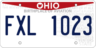 OH license plate FXL1023