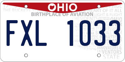 OH license plate FXL1033