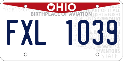 OH license plate FXL1039