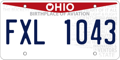 OH license plate FXL1043