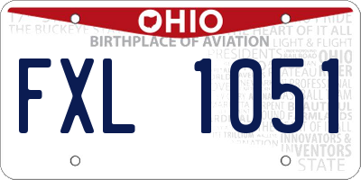 OH license plate FXL1051