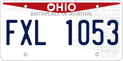 OH license plate FXL1053