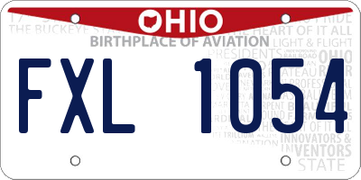 OH license plate FXL1054