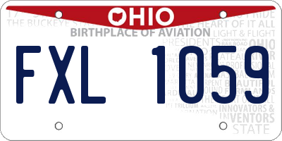 OH license plate FXL1059
