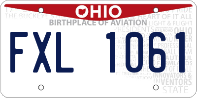 OH license plate FXL1061