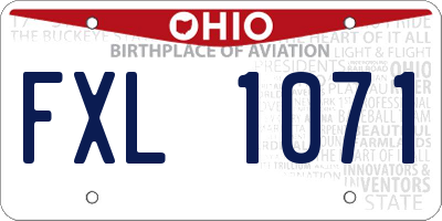 OH license plate FXL1071